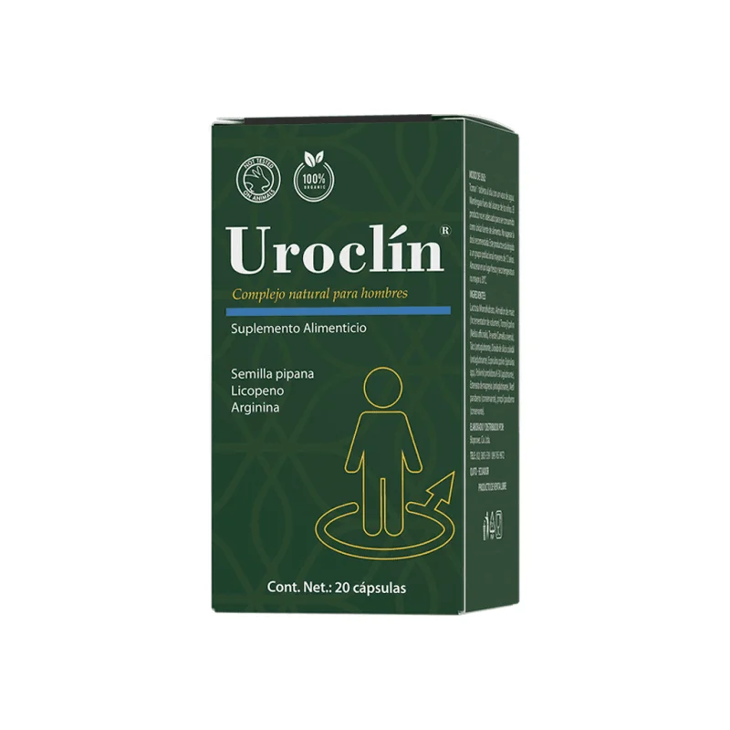 Uroclin — frasco del complejo natural para hombres, suplemento alimenticio de 20 cápsulas